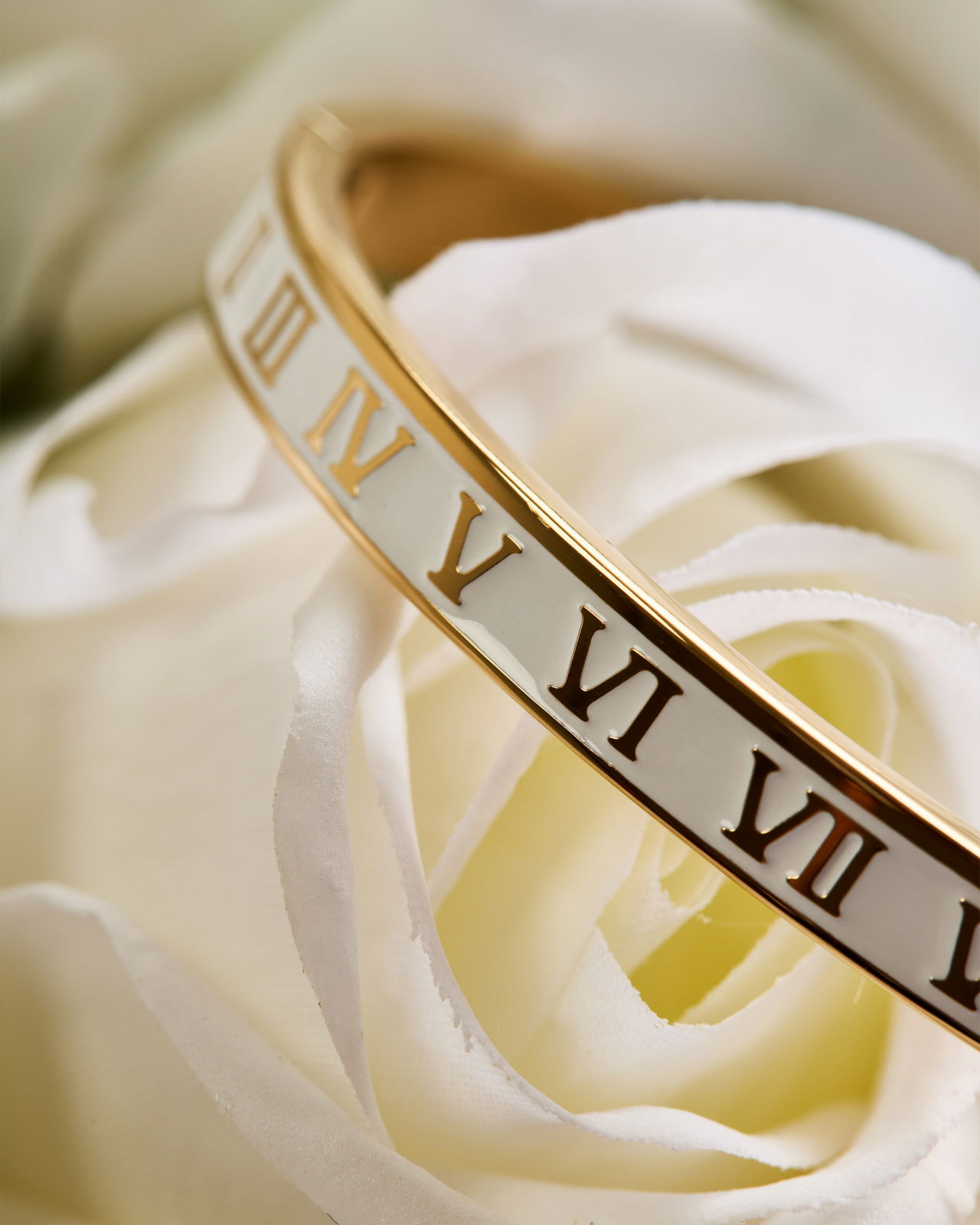 Bangle Romeinse cijfers armband wit