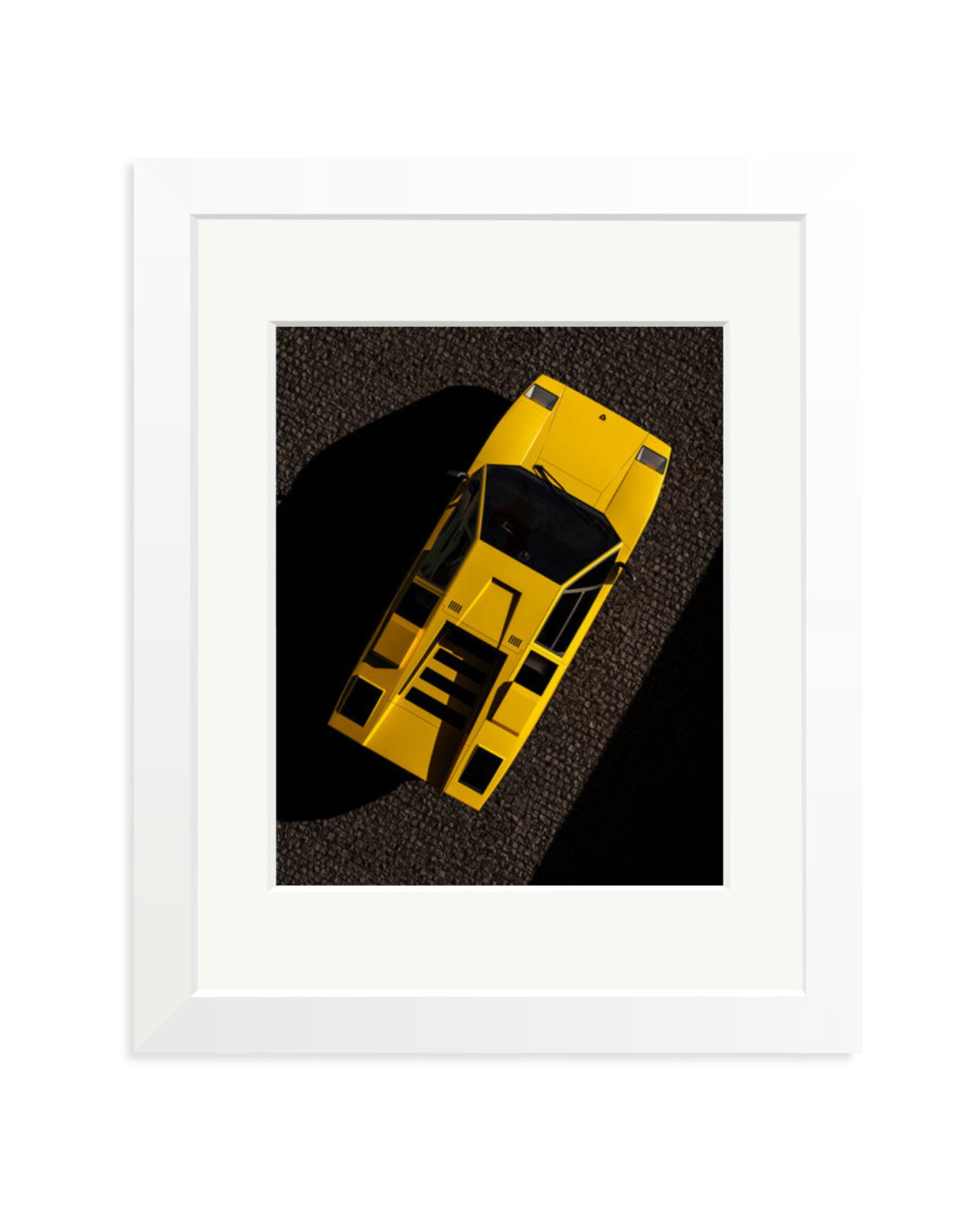 Birdseye View Lamborghini Countach White / Small