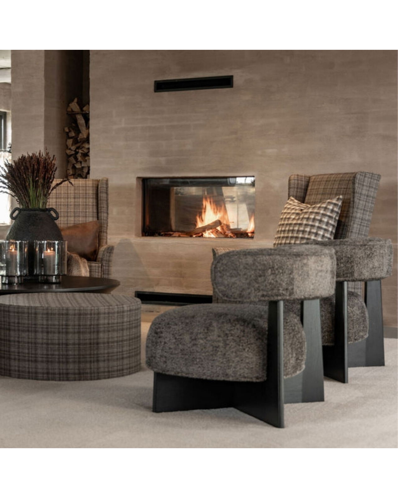 Fraiser Cushion Cover Plaid Brown