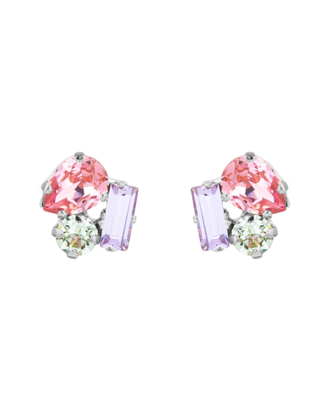Isa earrings pastel combo rhodium