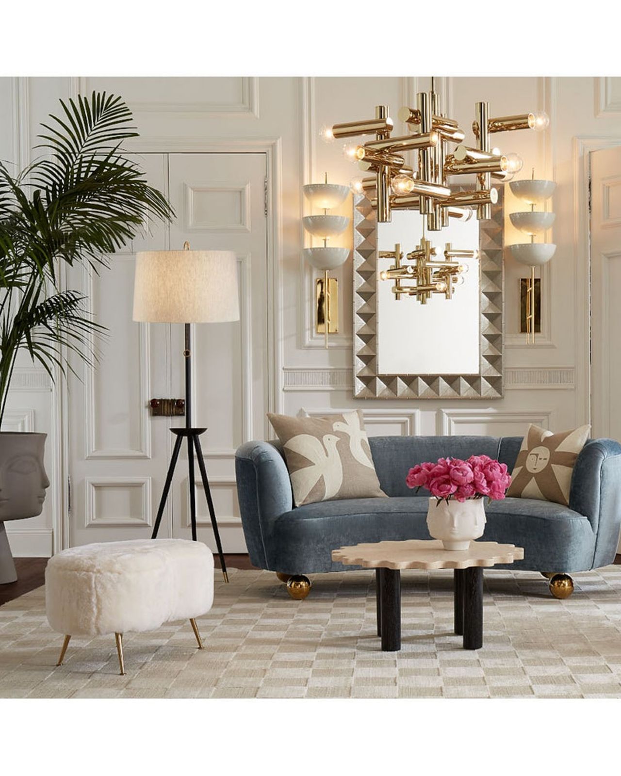Kidney Ottoman White