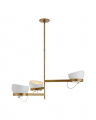Lightwell Grande Triple Chandelier Soft Brass/White
