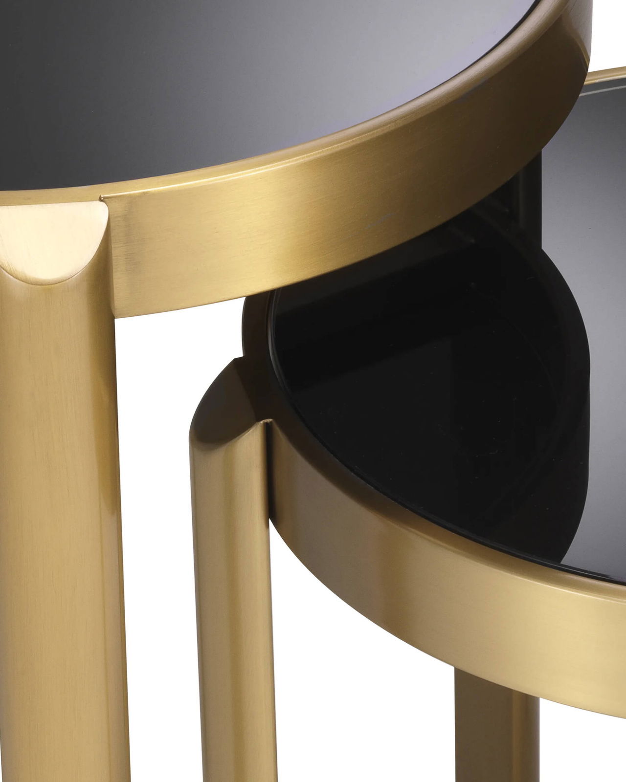 Buena Side Table Brushed Brass Finish Set of 2