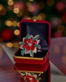 Natalia Poinsettia Napkin Red