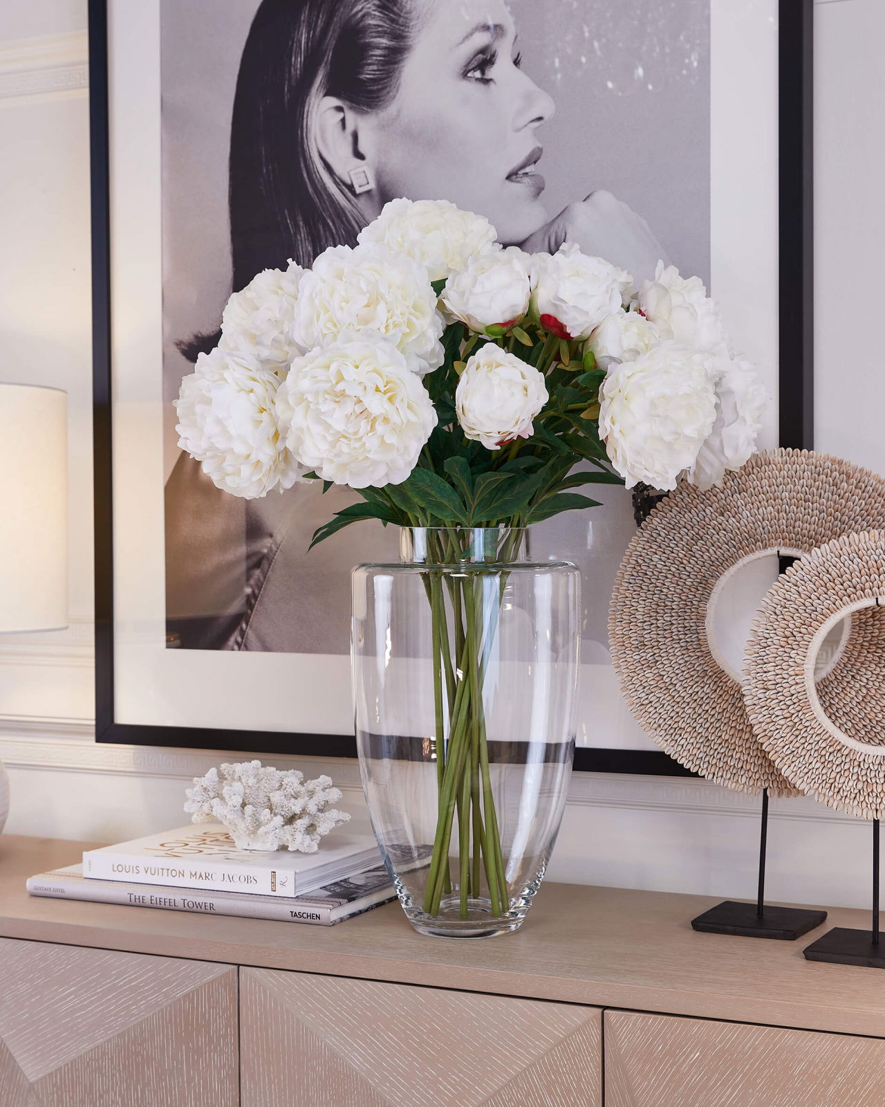 Pion snittblomma vit