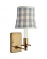 Tara 12" Sconce Antique Brass/Sky Elton Check Soft Empire Shade