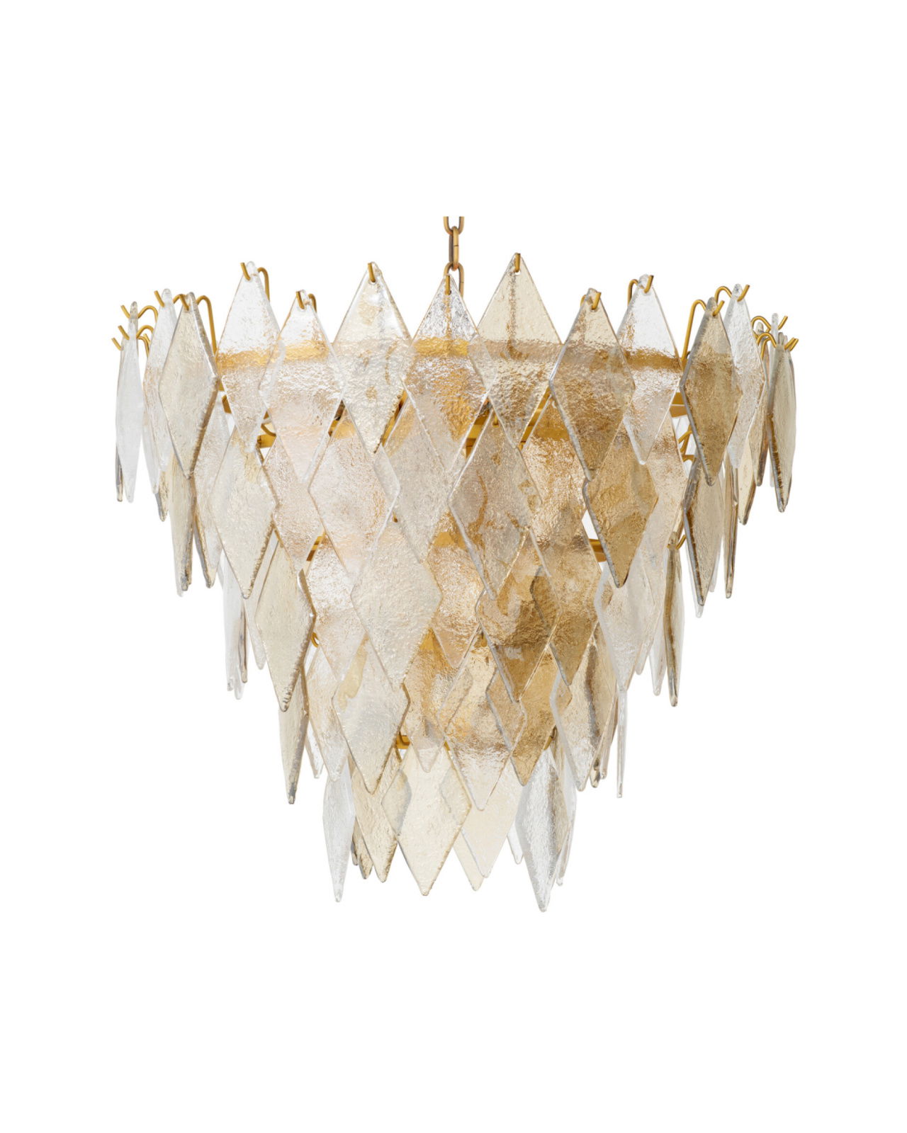 Rhombus Chandelier Antique Brass  S