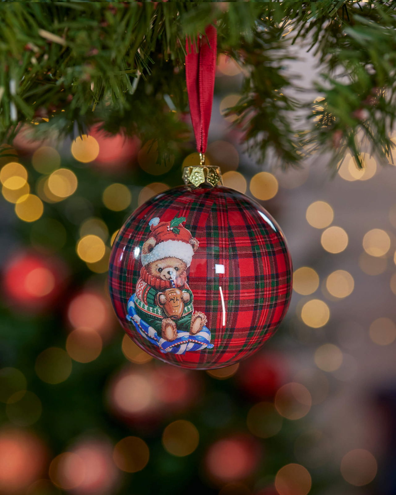 Ted kerstbal rood 8cm
