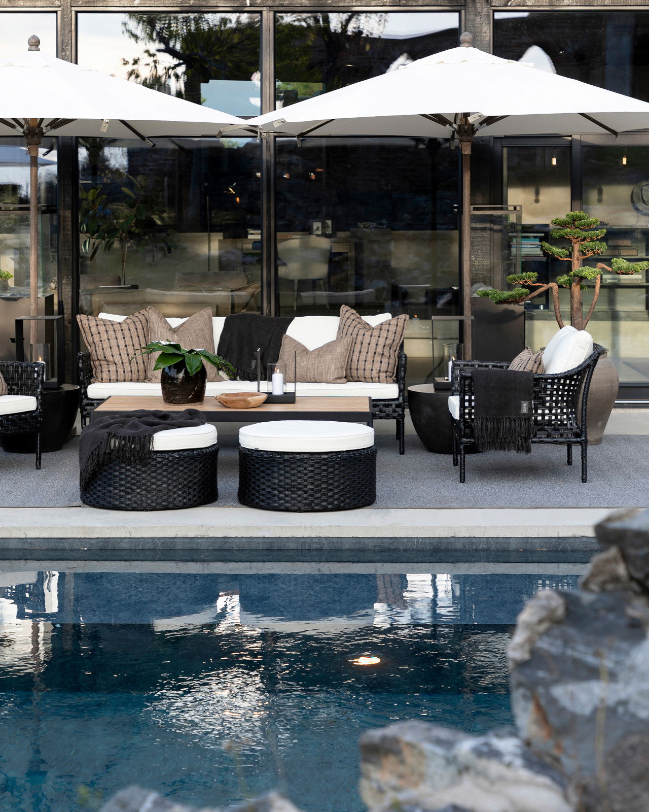 Santa Monica 3-Sitzer-Sofa schwarz