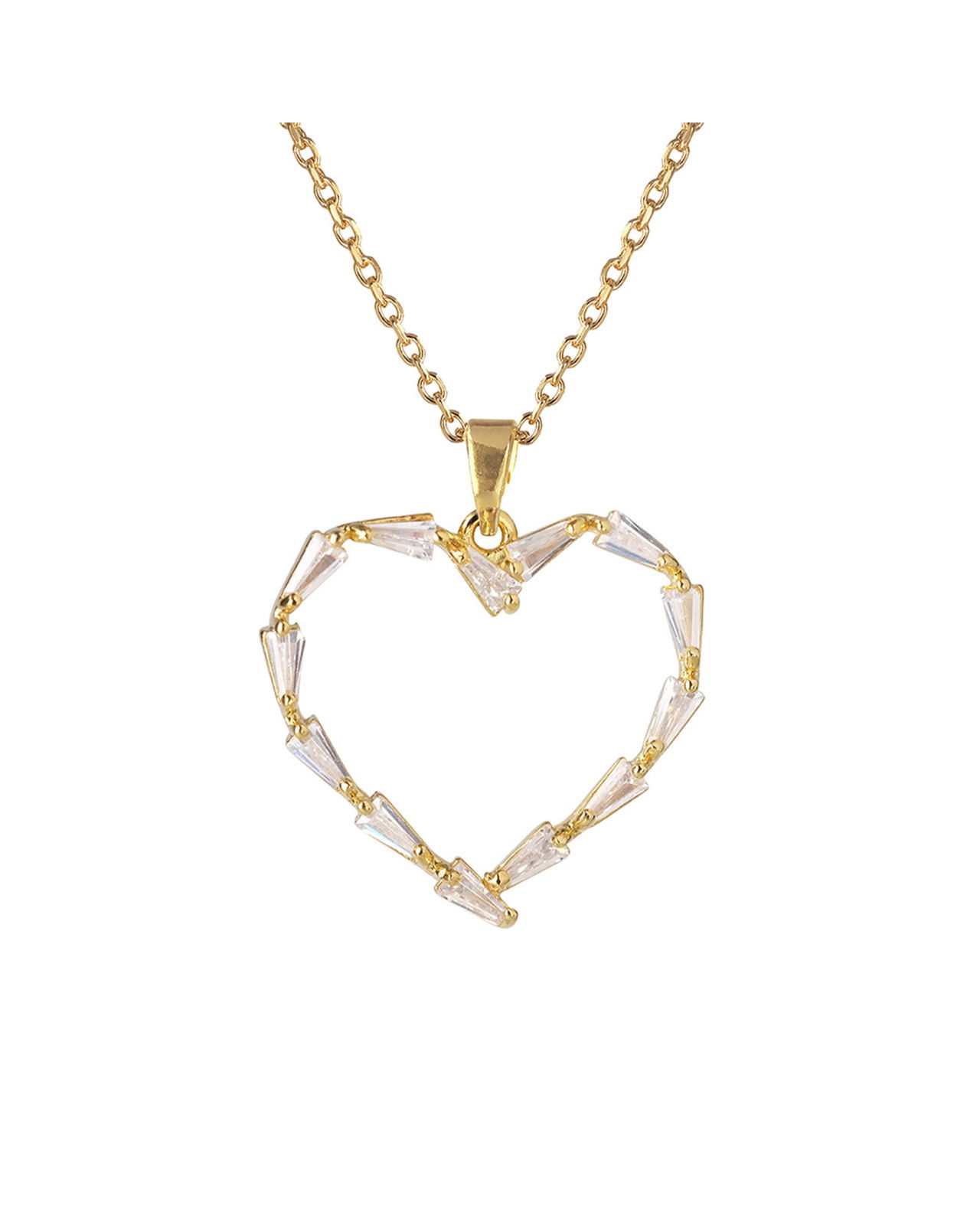 Baguette Heart halsband crystal