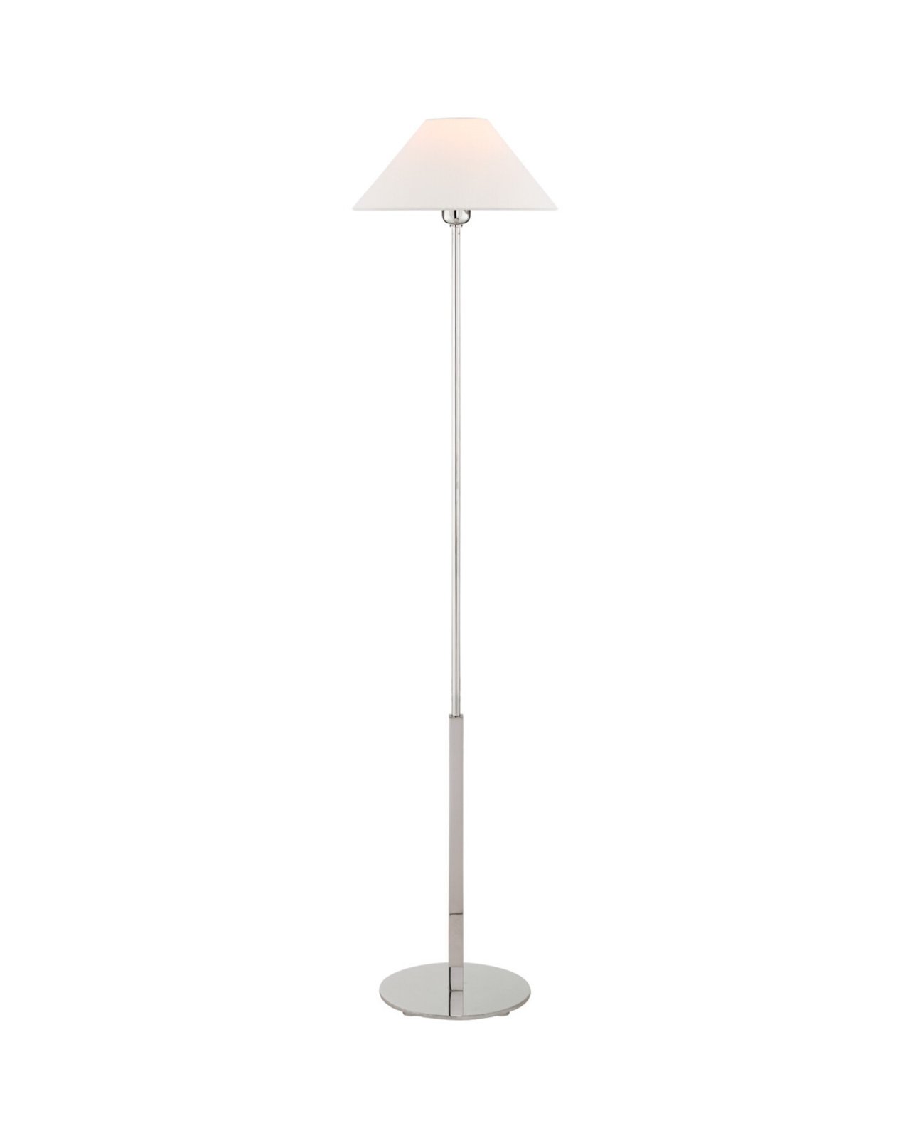 Hackney Floor Lamp Polished Nickel/Linen
