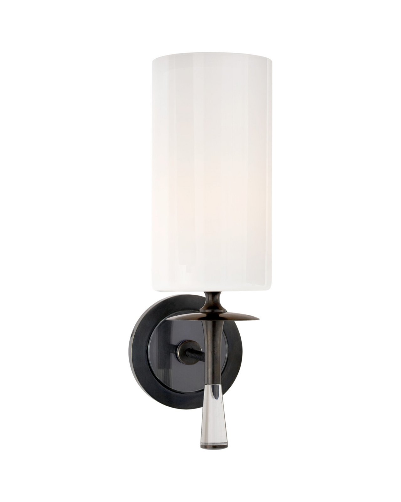 Drunmore Single Sconce Bronze and Crystal/White