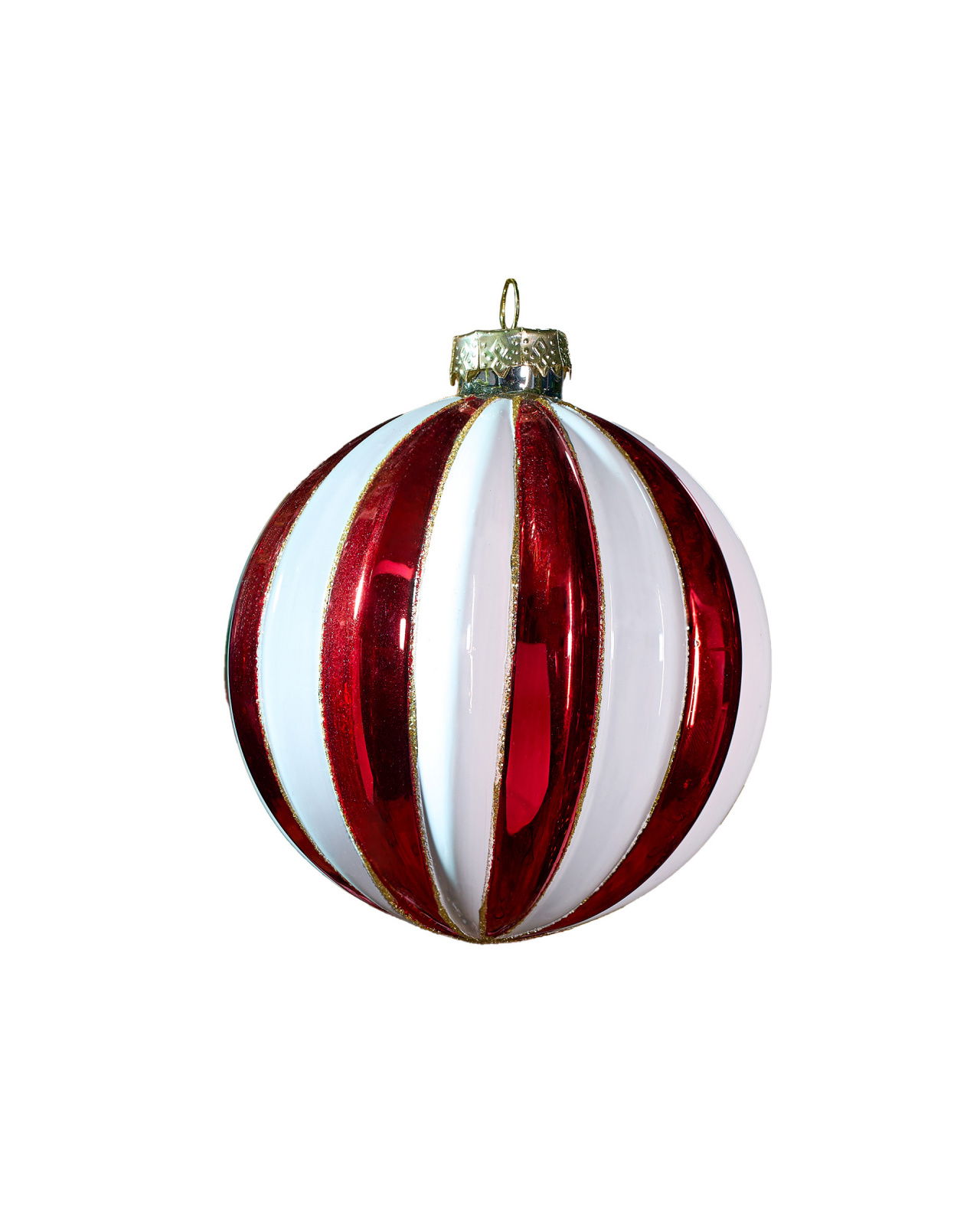 Sophie Weihnachtskugel rot/weiß 10cm