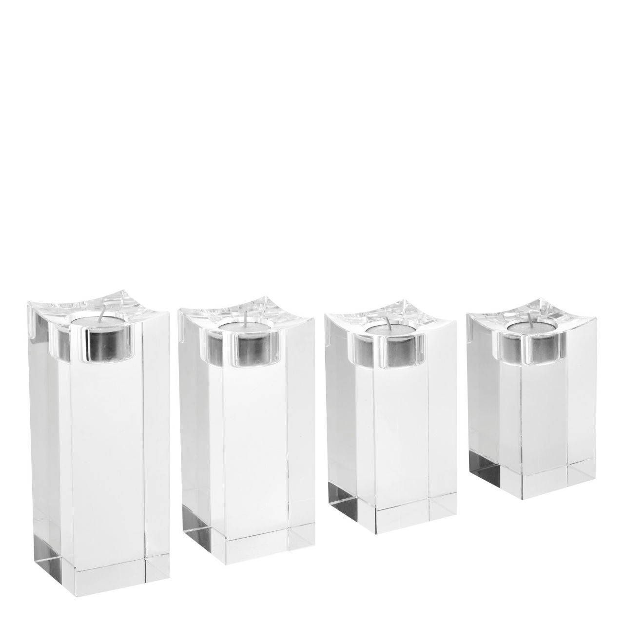 Giancarlo Candle Holder Crystal Glass Set of 4