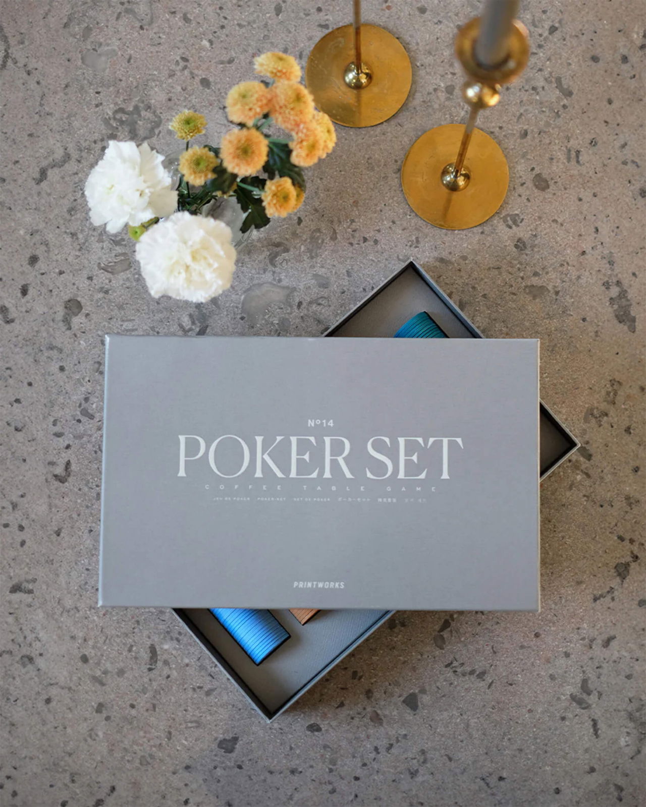 Classic poker set grå