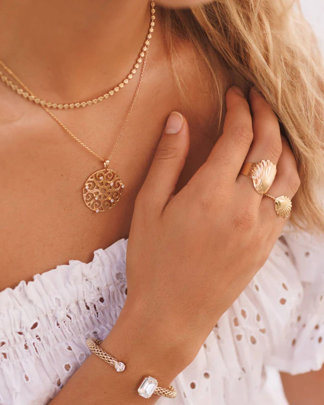 Mini Shell ring crystal