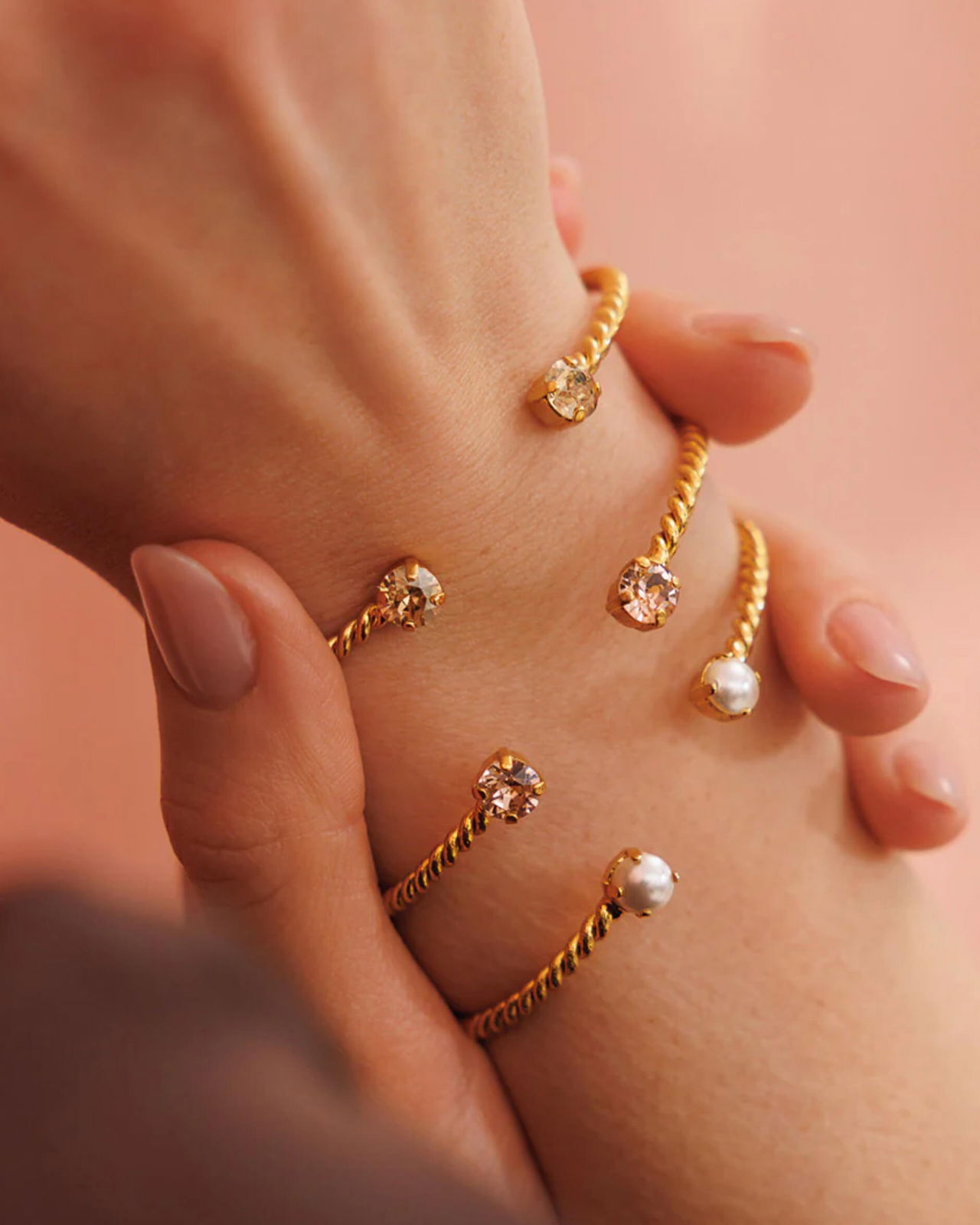 Mini Twisted Bracelet Pearl