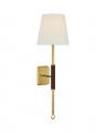Griffin Tail Sconce Antique Brass and Saddle Leather