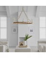 Darlana Wrapped Ring Chandelier Antique-Burnished Brass/Natural Rattan L