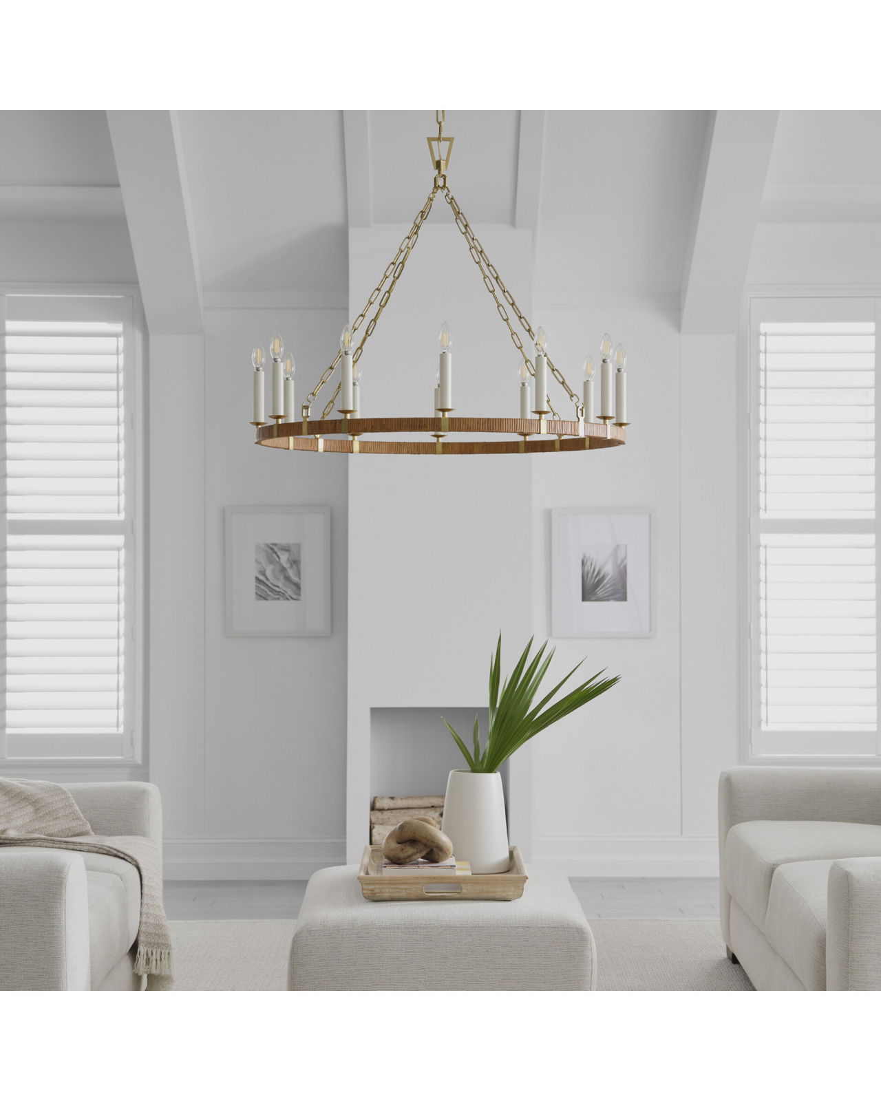 Darlana wrapped taklampa rund mässing L