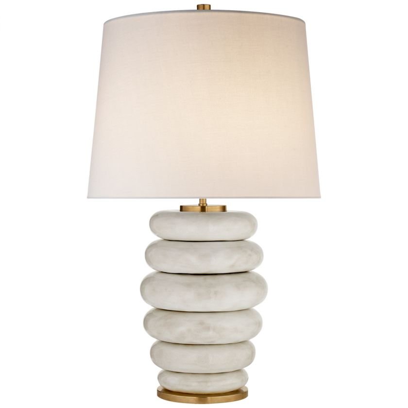 Phoebe Stacked Table Lamp Antiqued White
