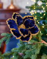 Edmund bloem kerstdecoratie blauw