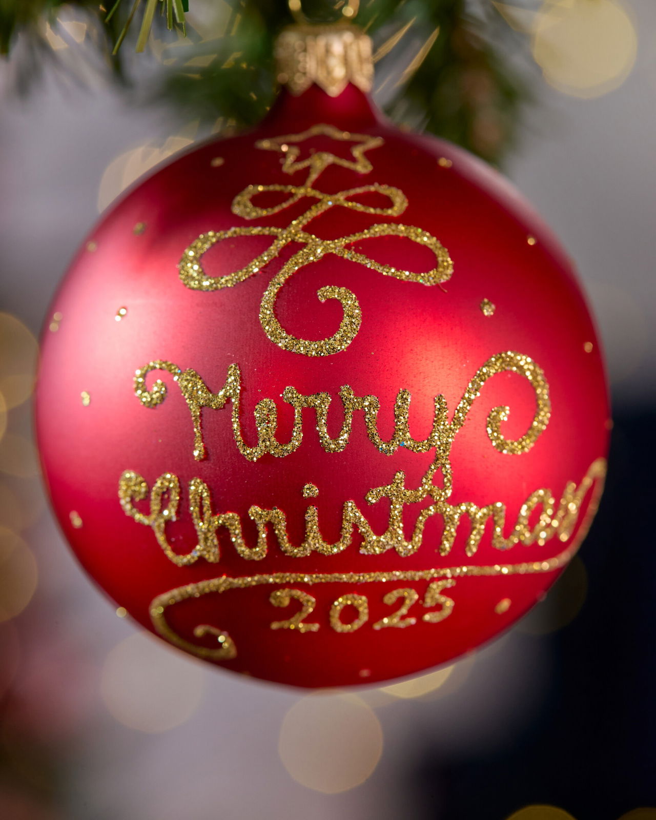 Lux Merry Christmas kerstbal 2025 8cm