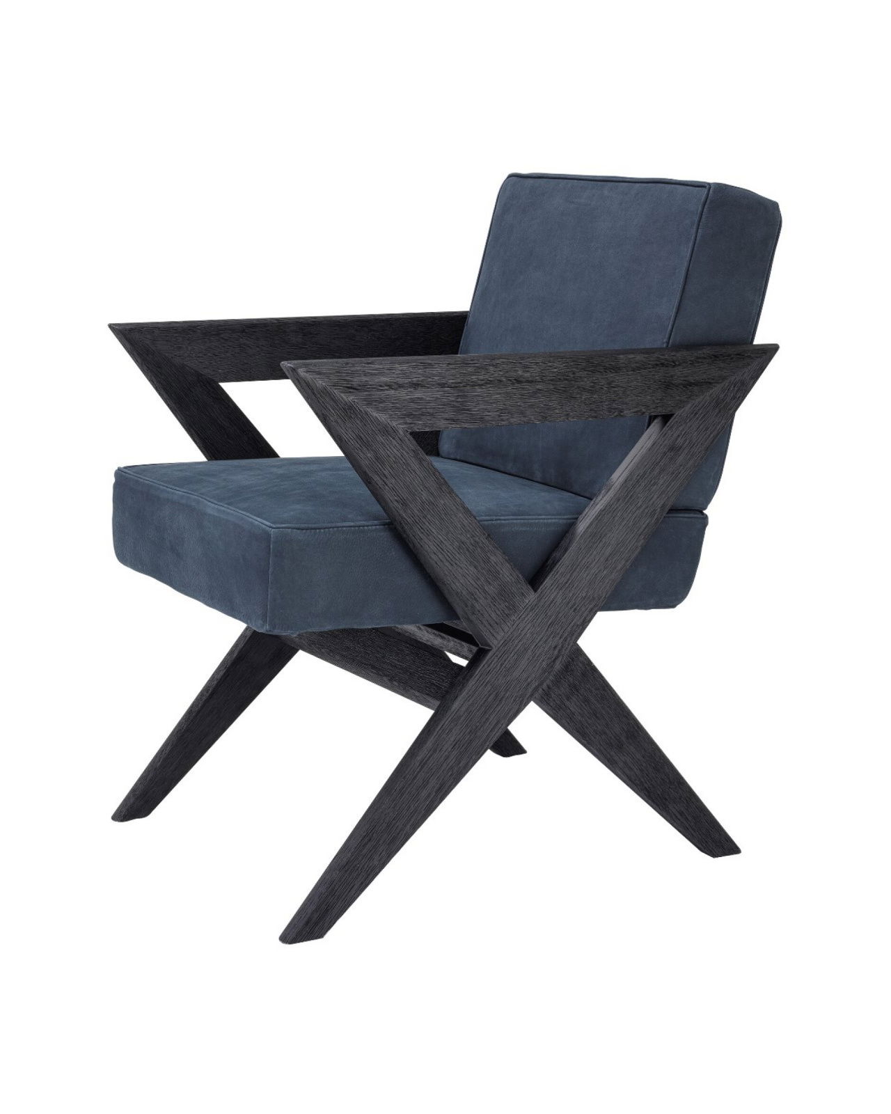 Felippe Dining Chair Blue Nubuck