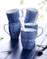 Capri Azzurra Mugs, Blue/White Set Of 6