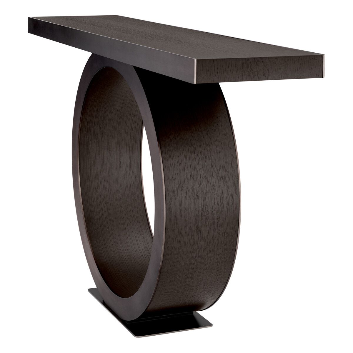 Odis Console Table Mocha Oak Veneer bronze