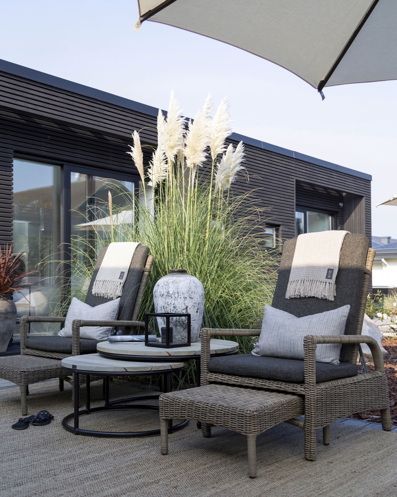 Anson satsbord charcoal 2-set