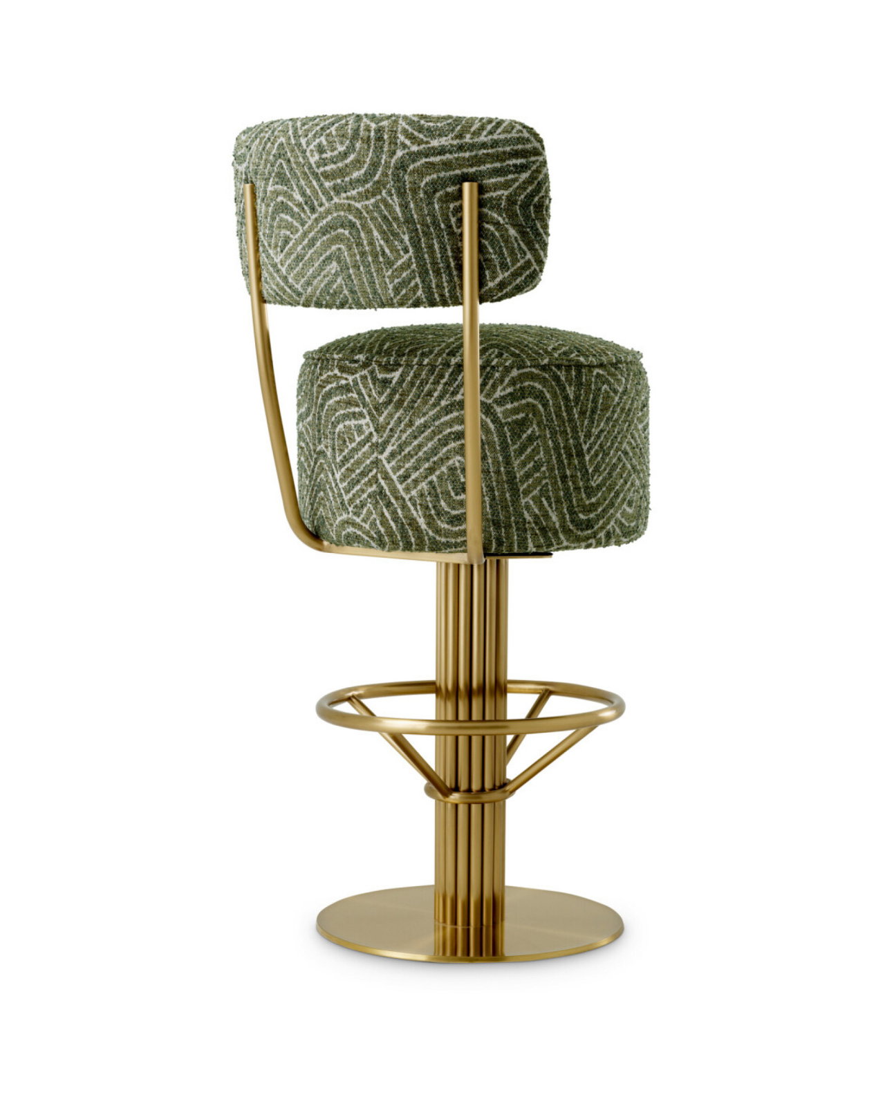 Carleton Swivel Bar Stool With Back Camari Green