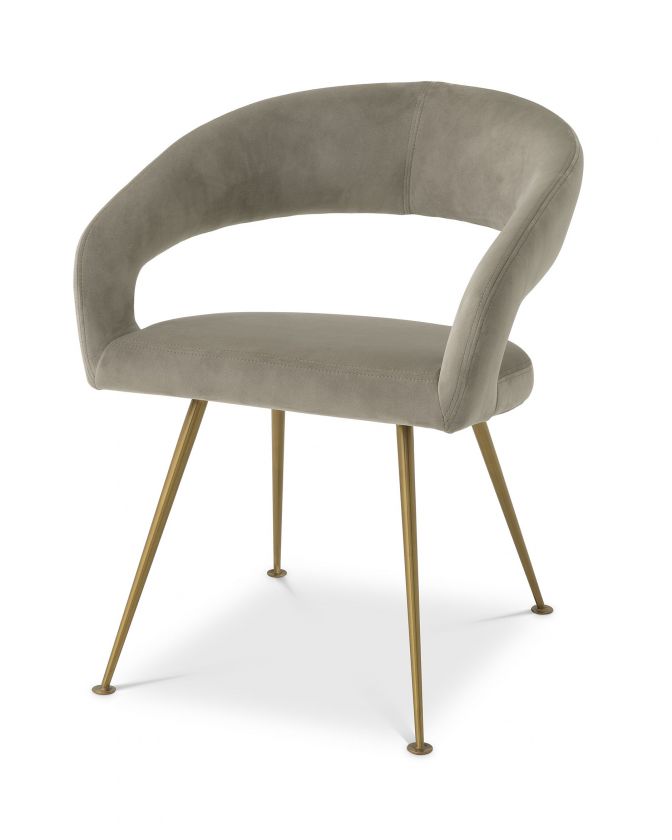 Bravo Dining Chair Savona Greige Velvet