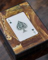 Box playing cards brown
