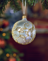 Lux Sparkling Leaves julekugle guld