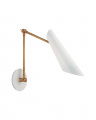 Franca Double Library Wall Light Antique Brass/White Shade