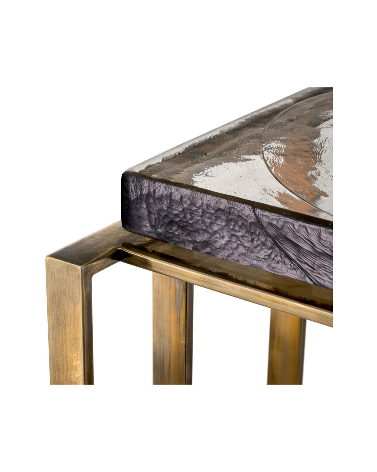 Crescent sidobord antik mässing