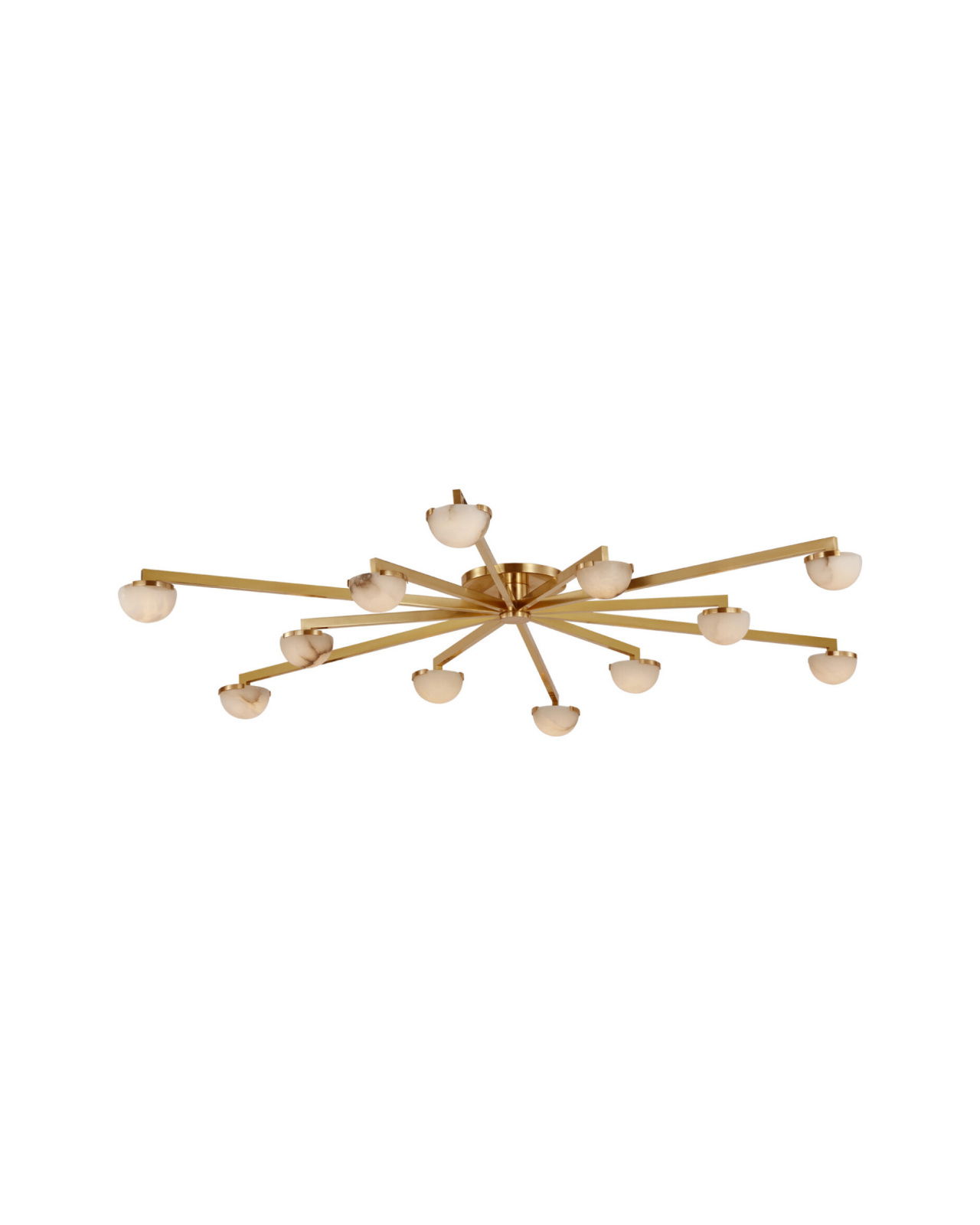 Pedra Grande Staggered Arm Flush Mount Brass