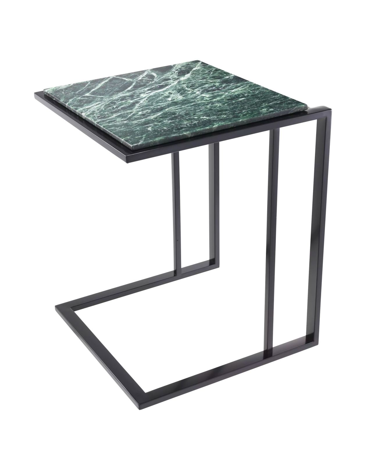 Side Table Cocktail bronze finish green marble OUTLET