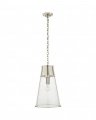 Robinson Large Pendant Polished Nickel/Seeded Glass