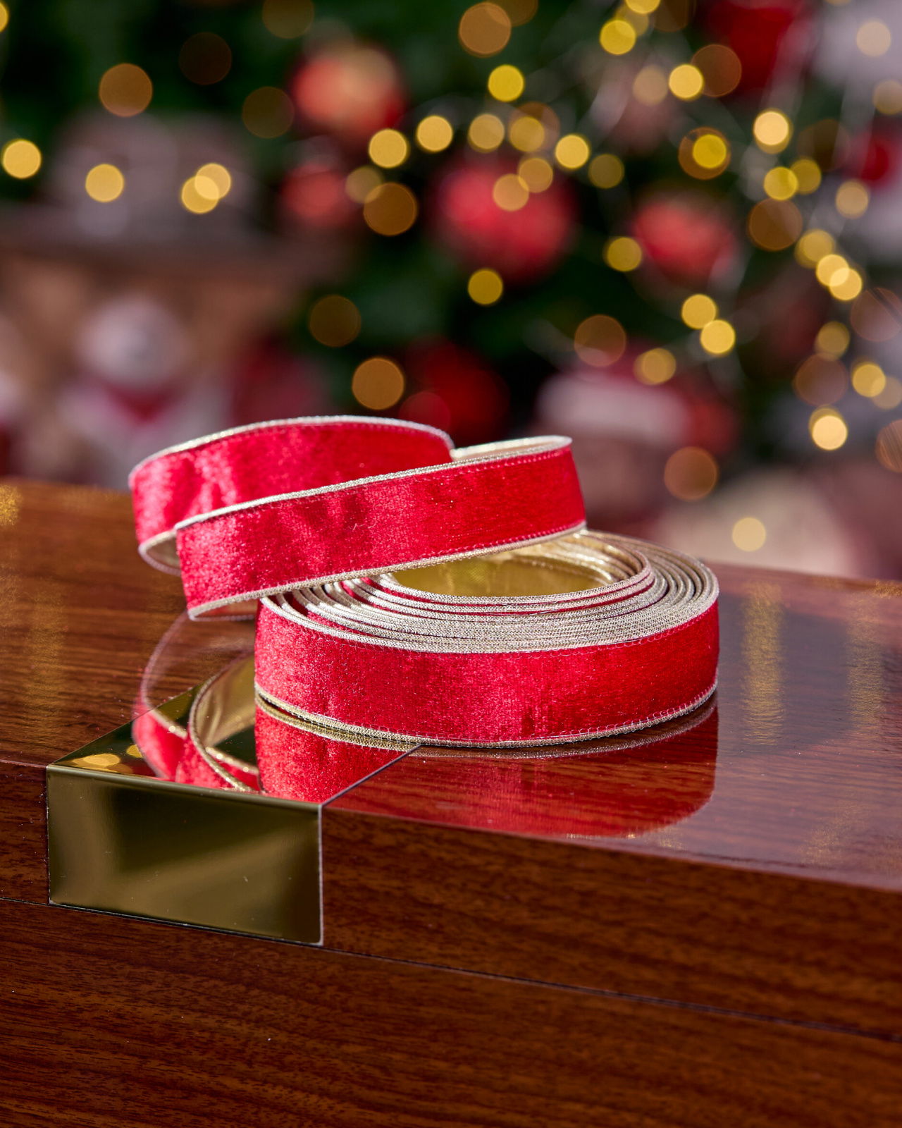 Clarence Ribbon Red/Gold 4,5m