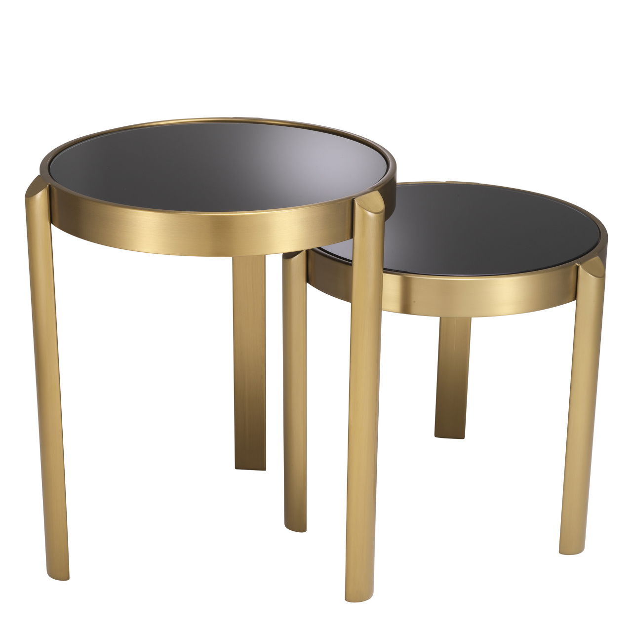 Buena Side Table Brushed Brass Finish Set of 2