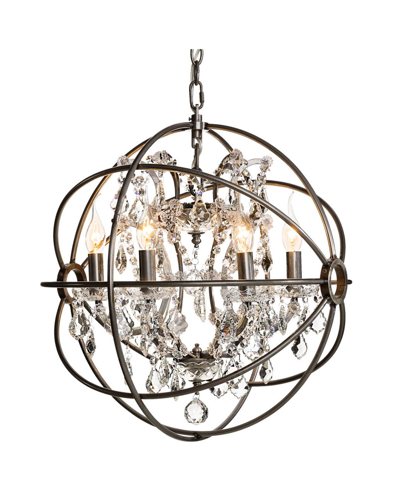 Rome Crystal Chandelier Grey