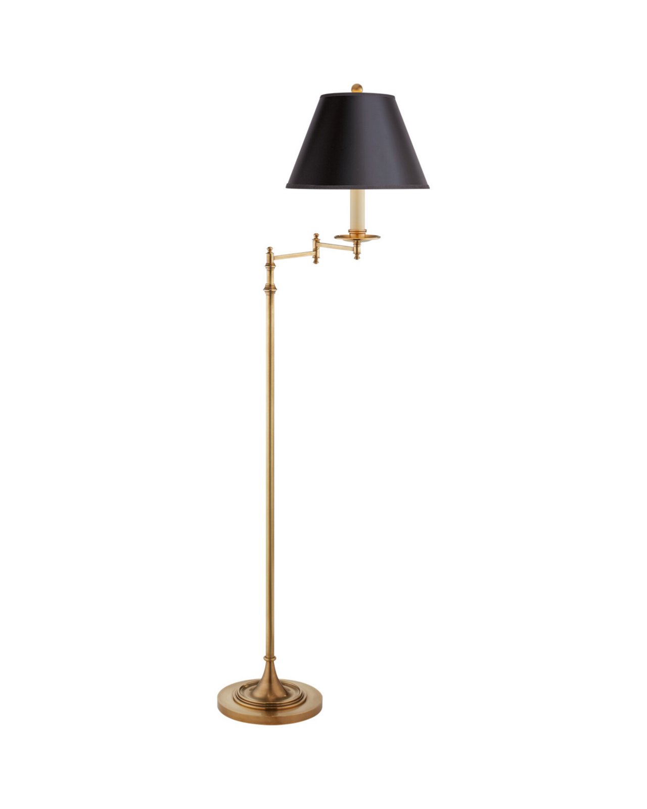 Dorchester Swing Arm Floor Lamp Antique Brass