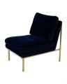 April lounge chair midnight blue / brass