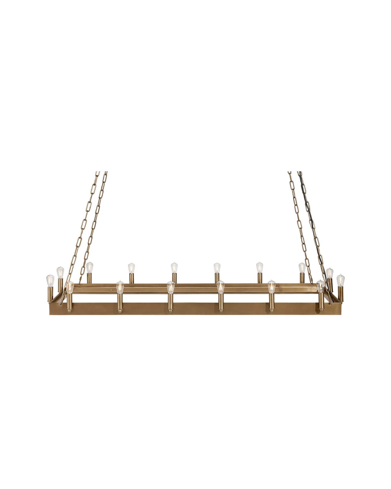 Crown Rectangular taklampa antik mässing