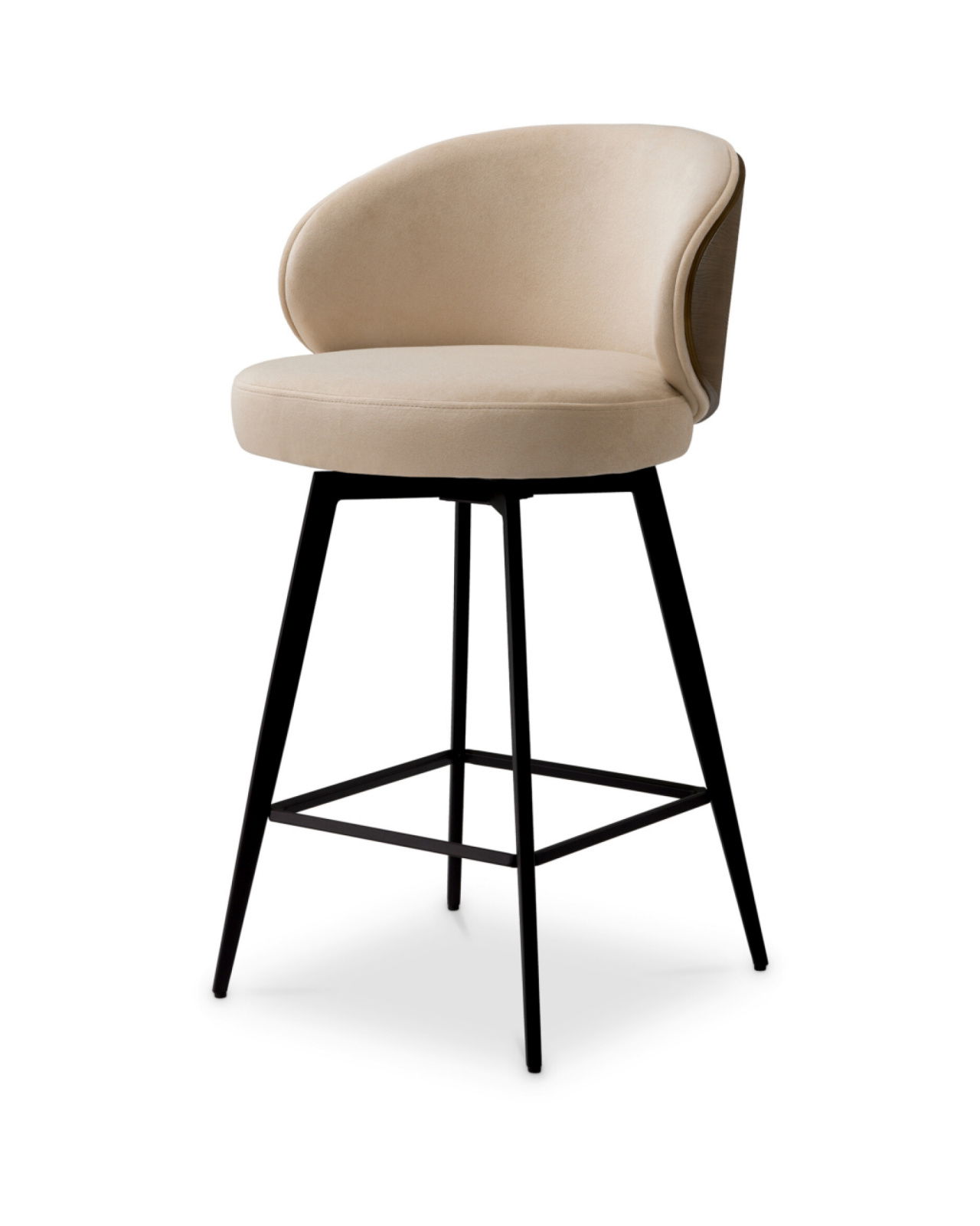 Camerota Bar Stool Sabino Beige/Walnut