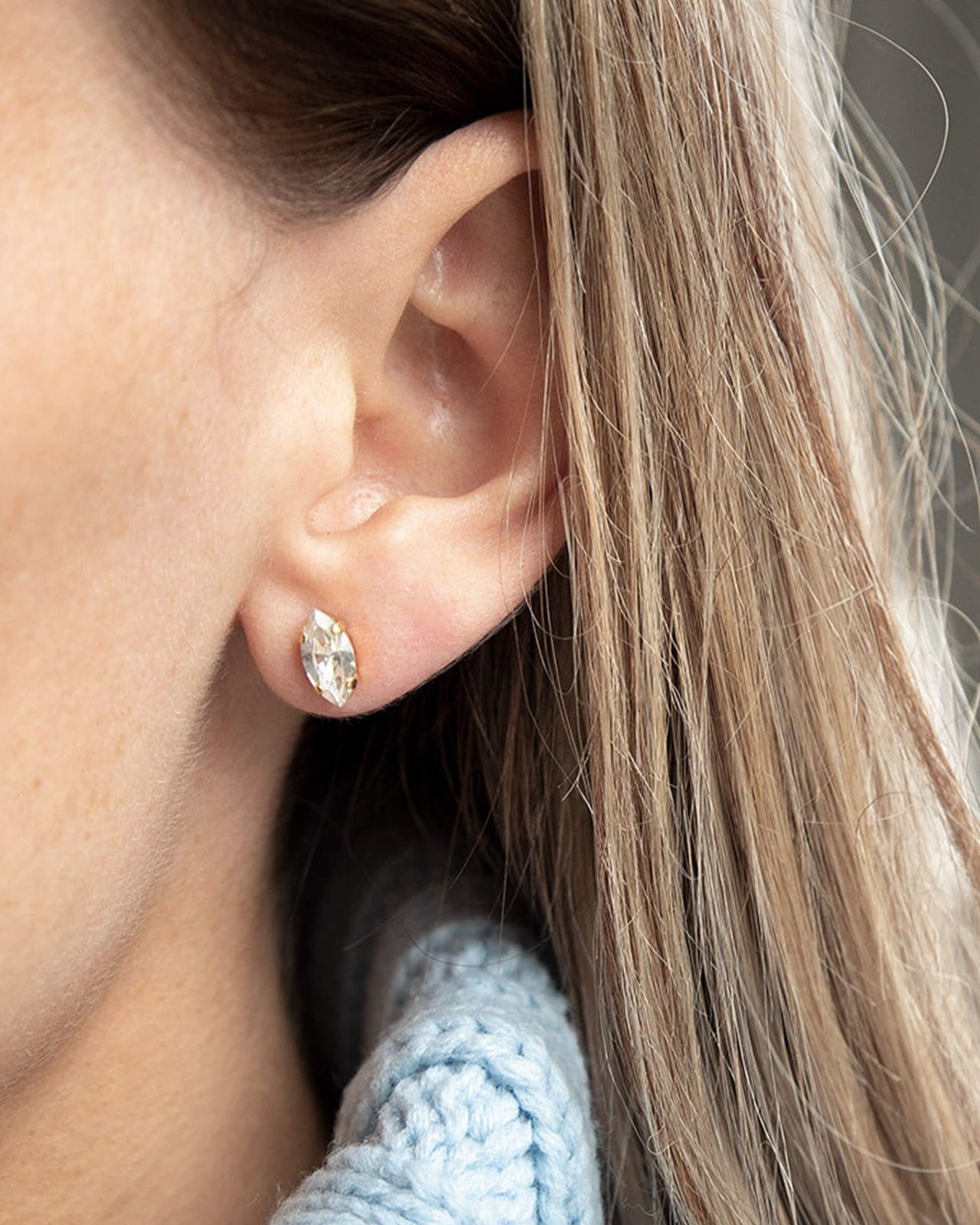 Petite Navette earrings crystal