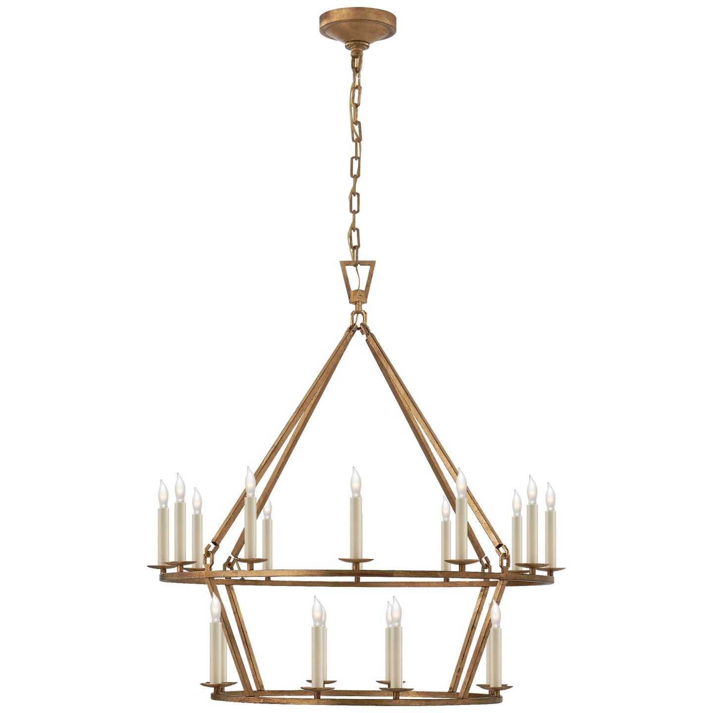 Darlana Two-Tier Chandelier Gilded Iron Medium