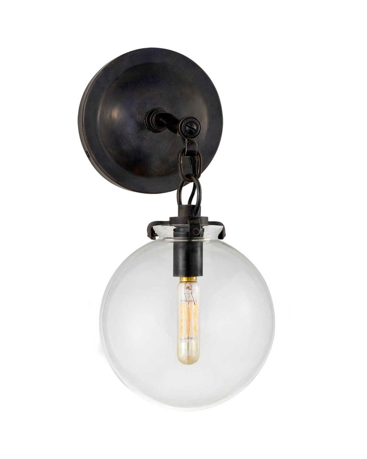 Katie Globe Sconce Bronze/Clear Small